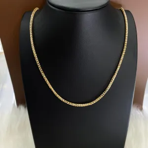 10K Yellow - White Gold Diamond Cut Chain / 17.7gr / 2.5mm / 20in