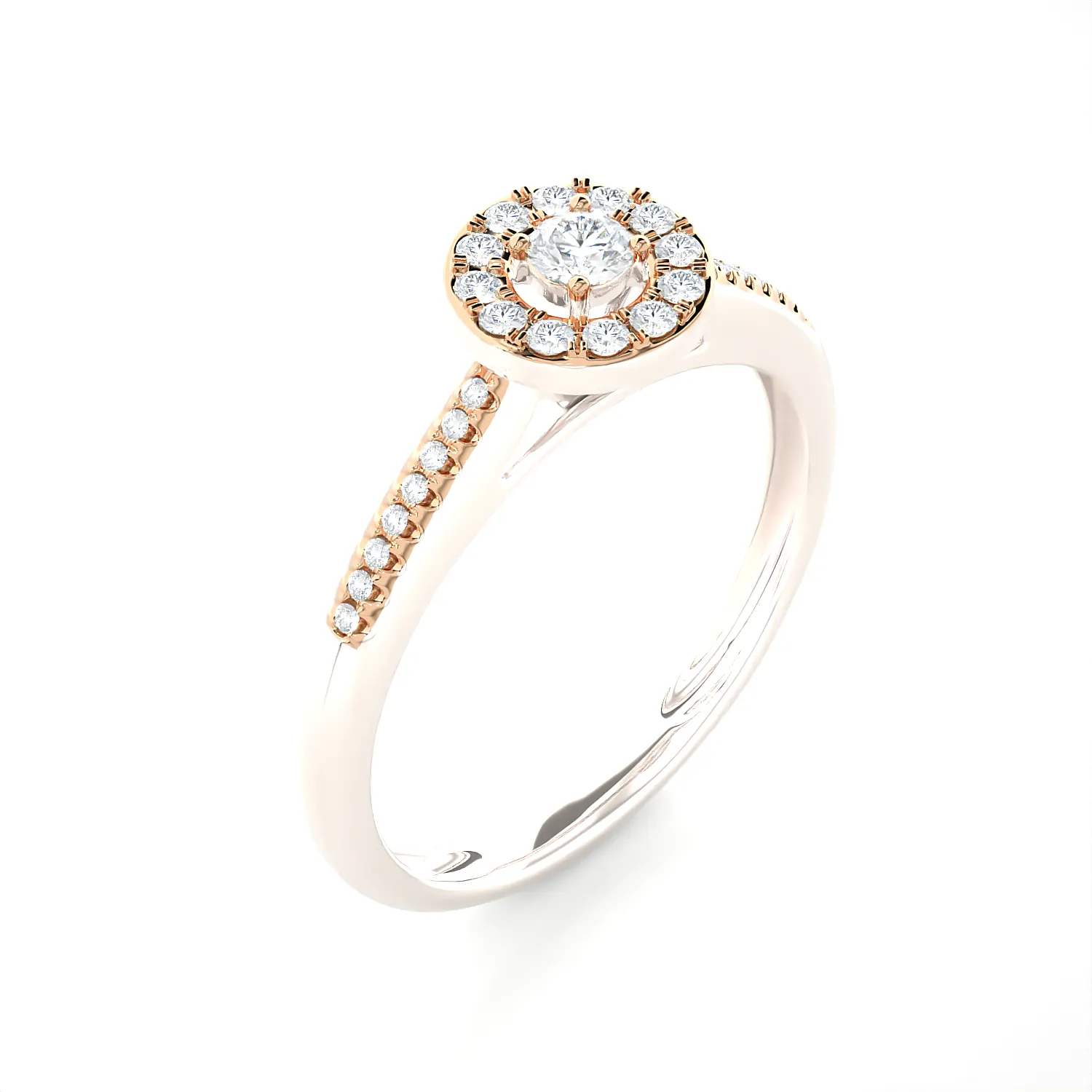 1/3 ctw Round Lab Grown Diamond Halo Engagement Ring