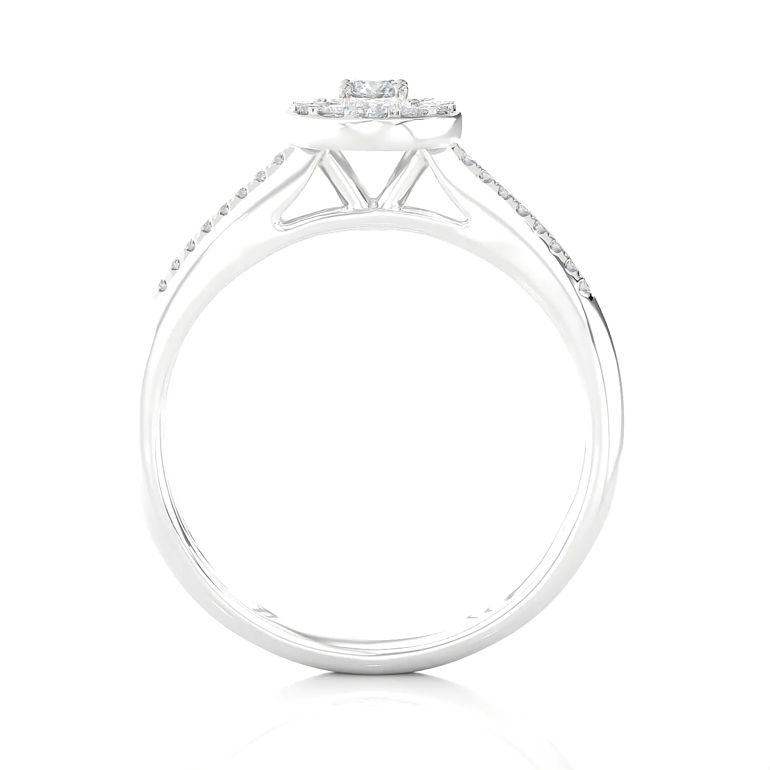 1/3 ctw Round Lab Grown Diamond Halo Engagement Ring