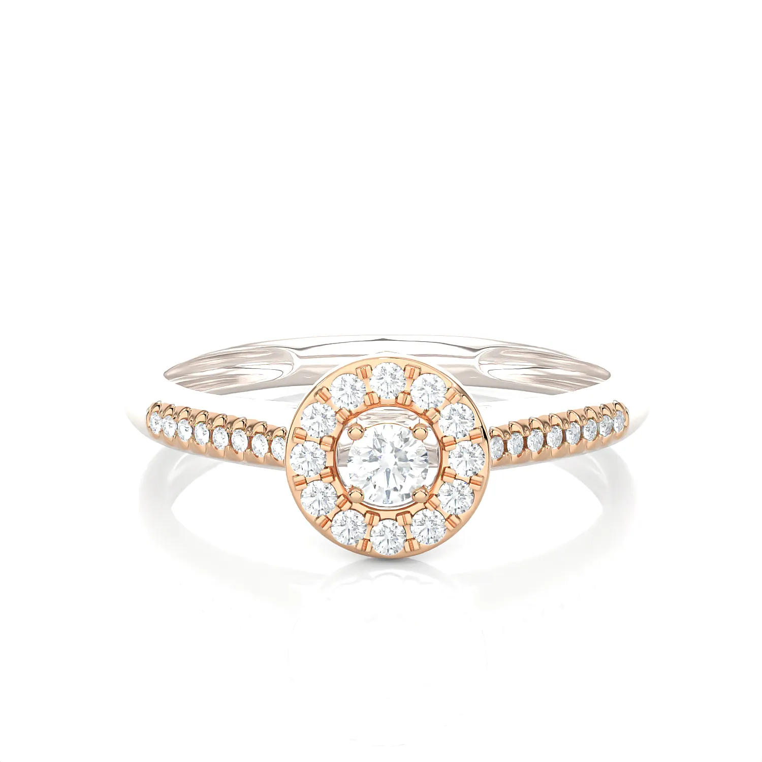 1/3 ctw Round Lab Grown Diamond Halo Engagement Ring
