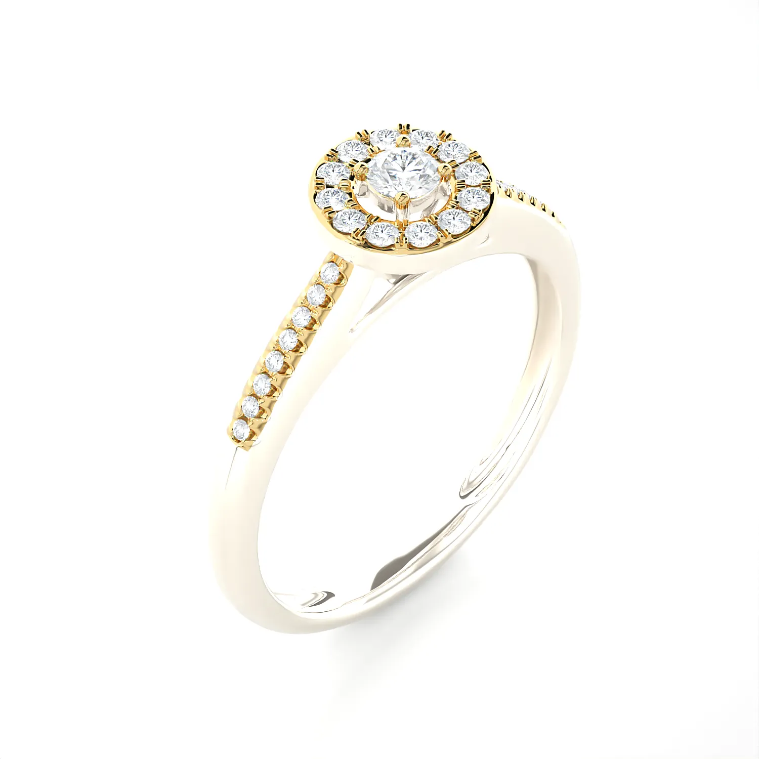 1/3 ctw Round Lab Grown Diamond Halo Engagement Ring