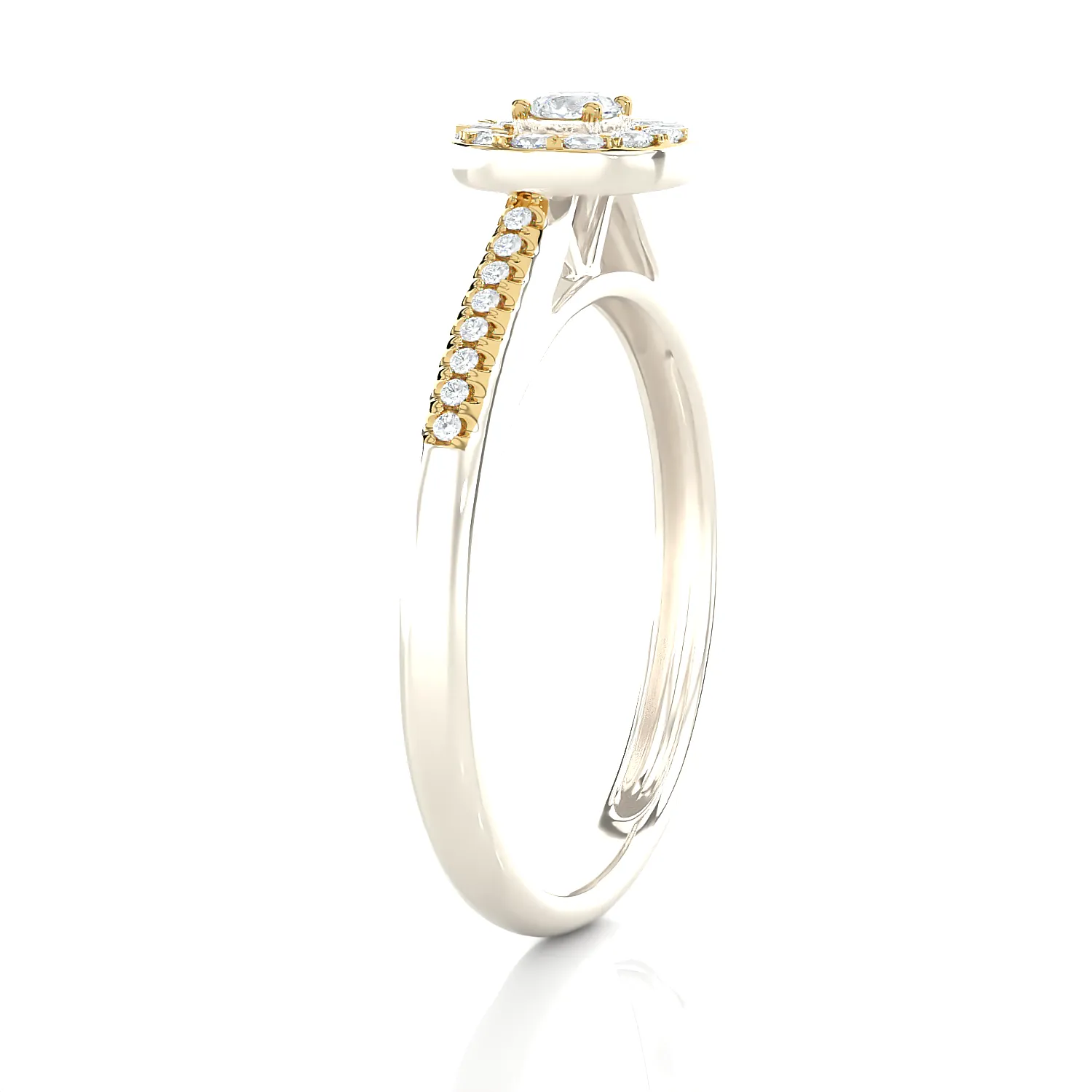 1/3 ctw Round Lab Grown Diamond Halo Engagement Ring