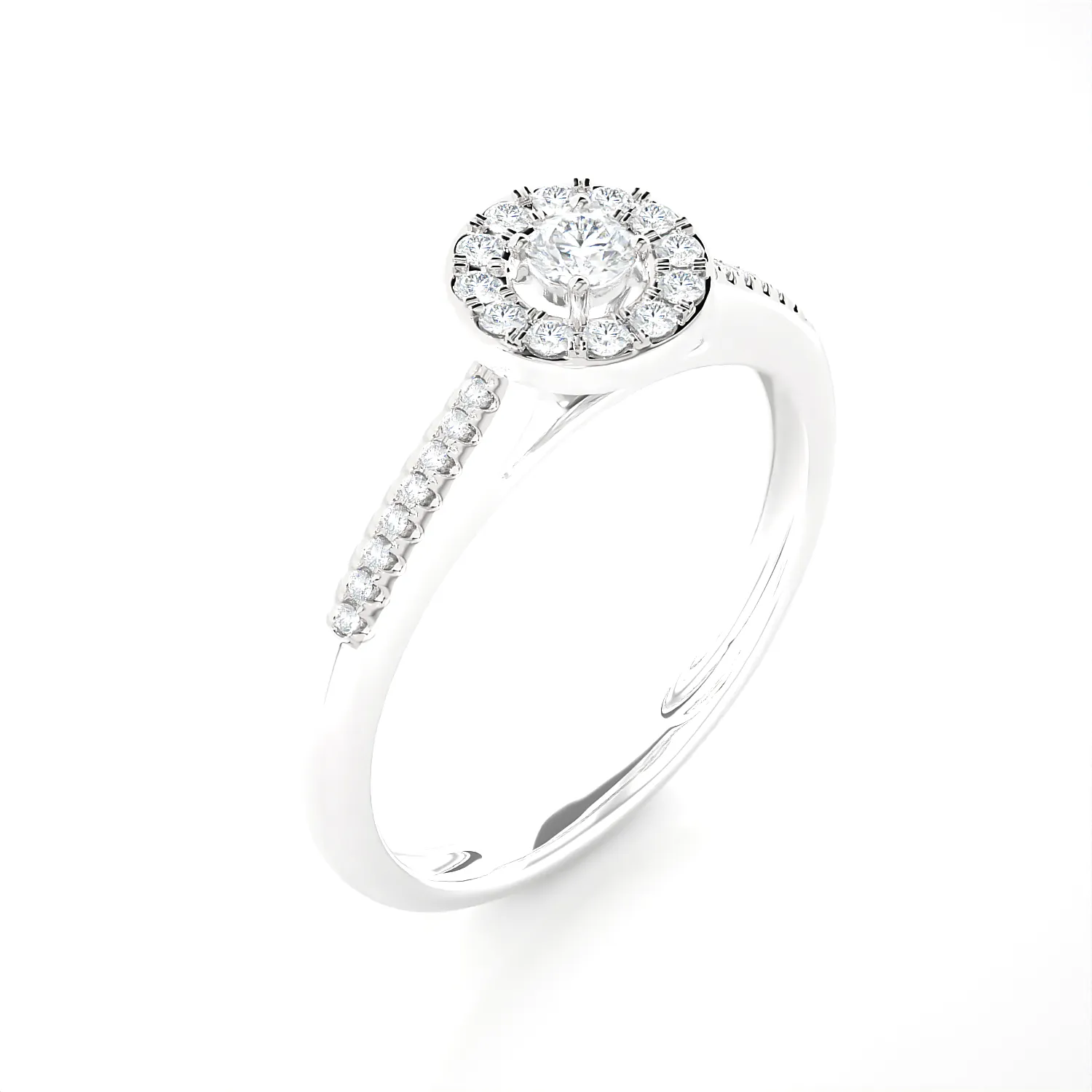 1/3 ctw Round Lab Grown Diamond Halo Engagement Ring