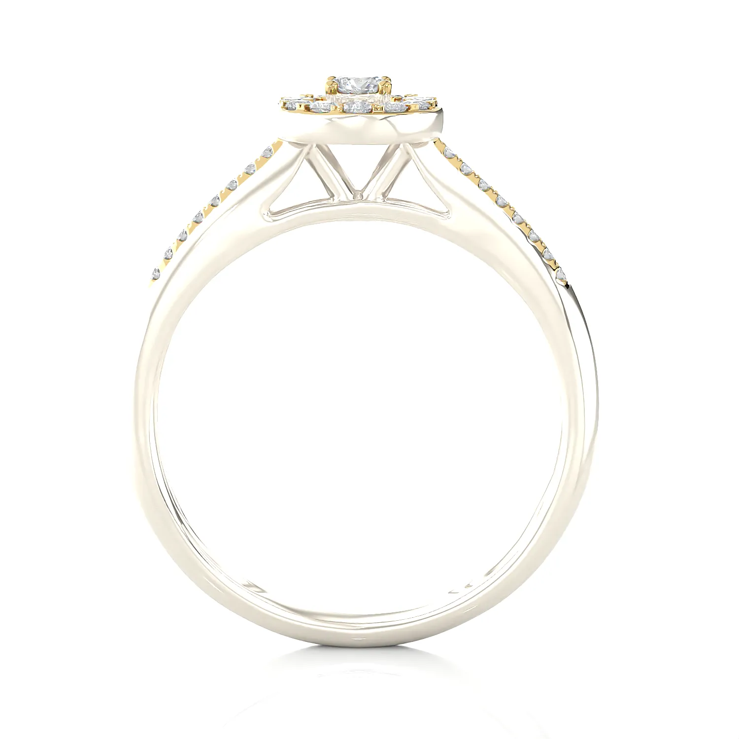 1/3 ctw Round Lab Grown Diamond Halo Engagement Ring