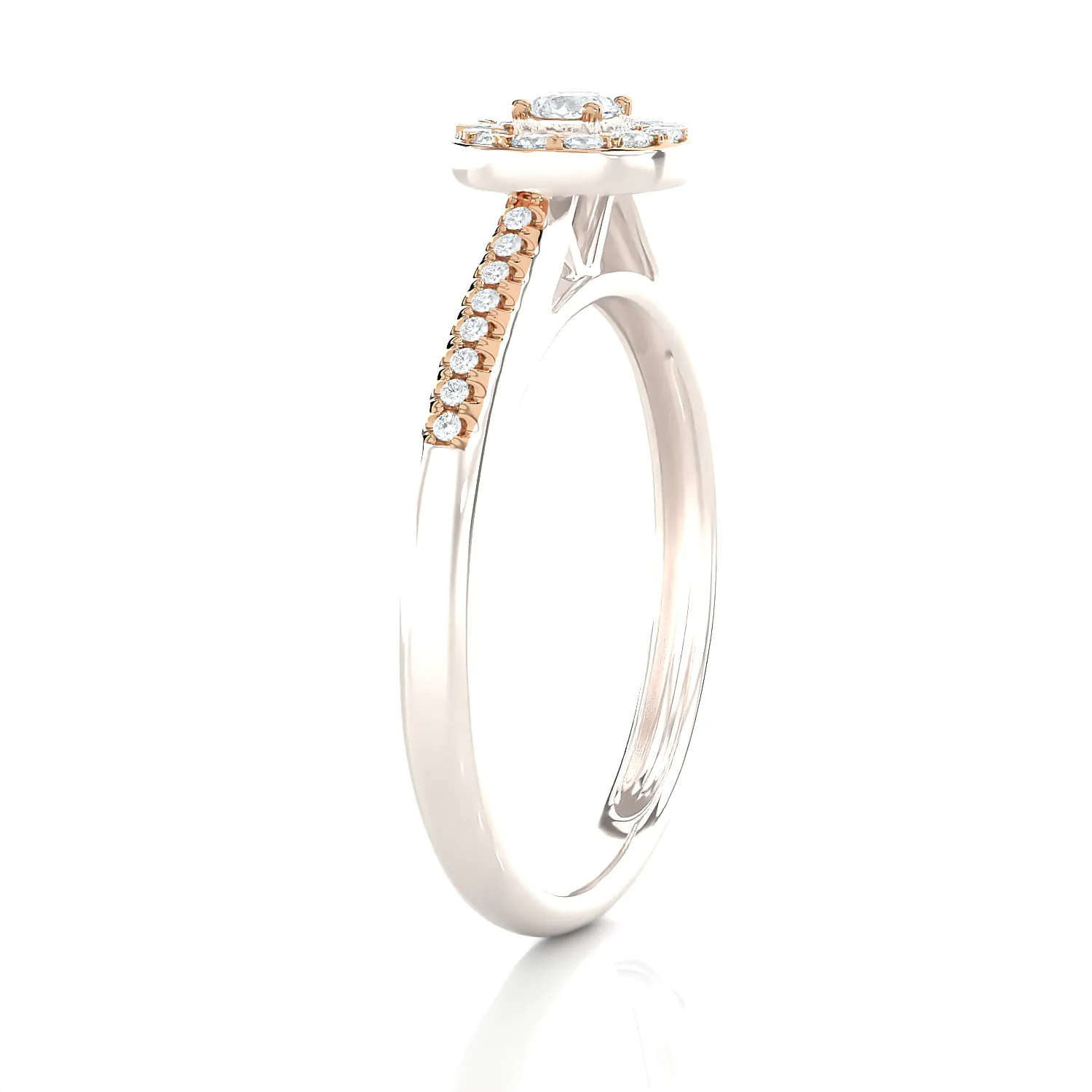 1/3 ctw Round Lab Grown Diamond Halo Engagement Ring