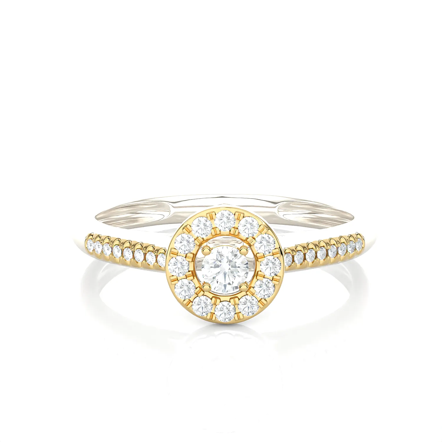 1/3 ctw Round Lab Grown Diamond Halo Engagement Ring