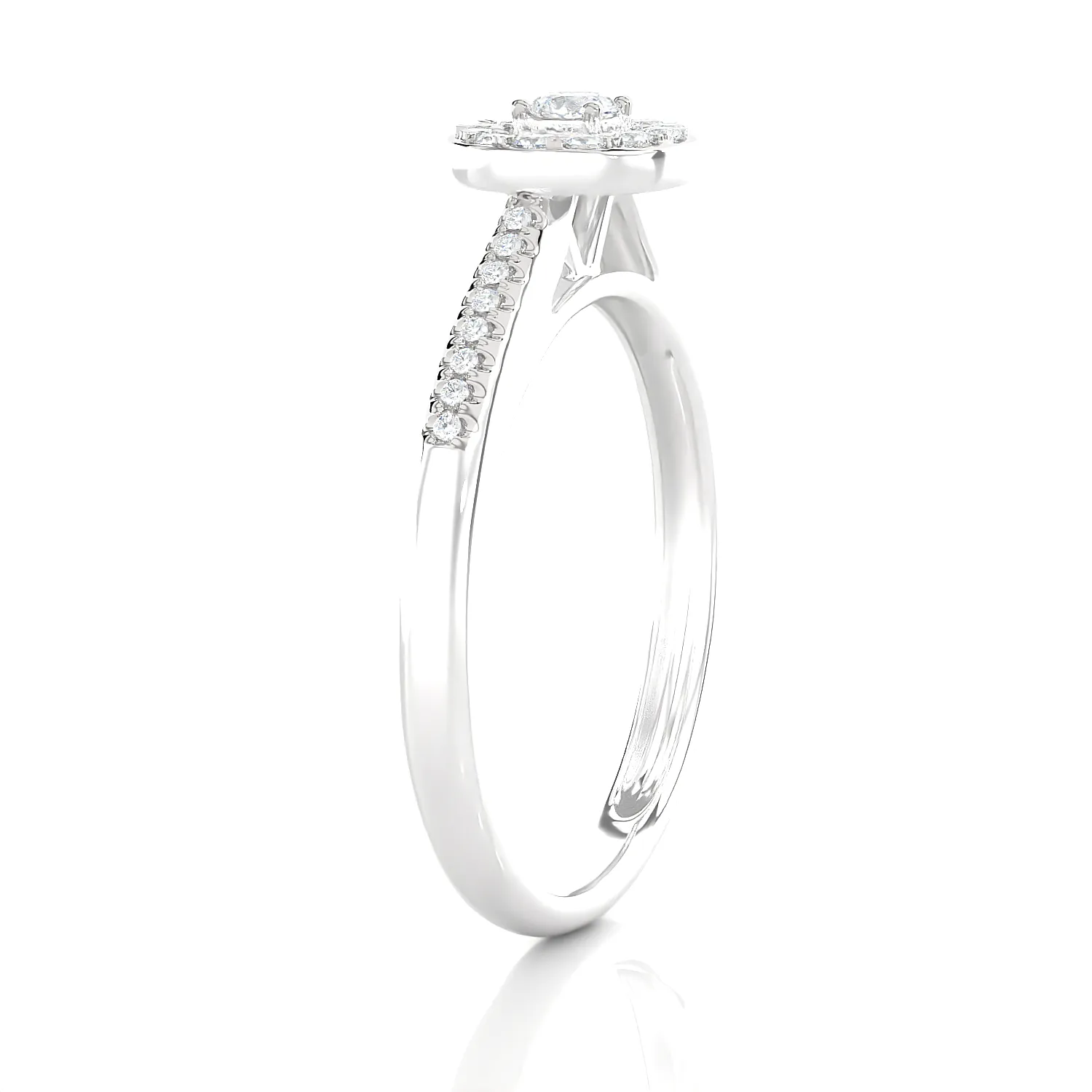 1/3 ctw Round Lab Grown Diamond Halo Engagement Ring