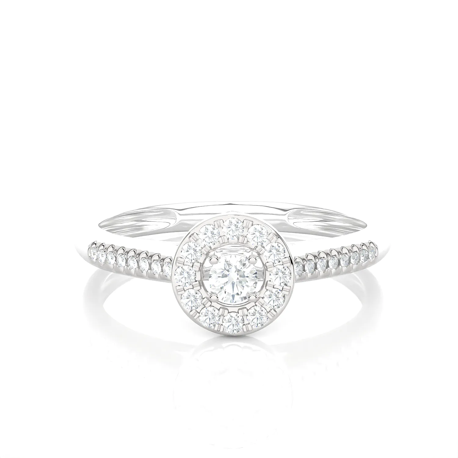 1/3 ctw Round Lab Grown Diamond Halo Engagement Ring