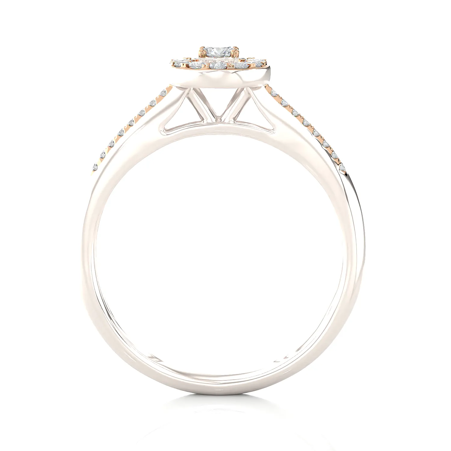 1/3 ctw Round Lab Grown Diamond Halo Engagement Ring