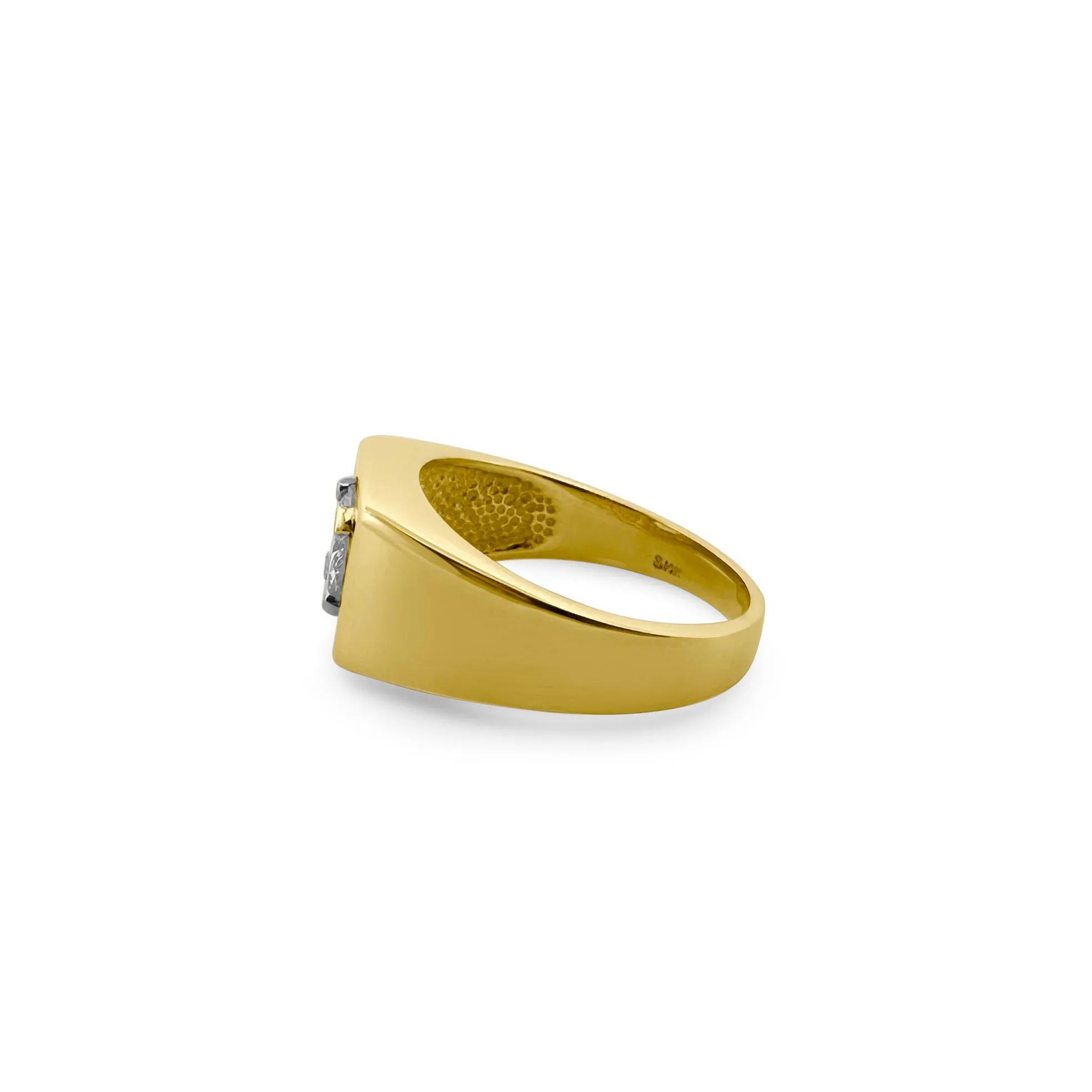 1.30cts Round Brilliant Diamond Men's Ring in 14k Yellow Gold