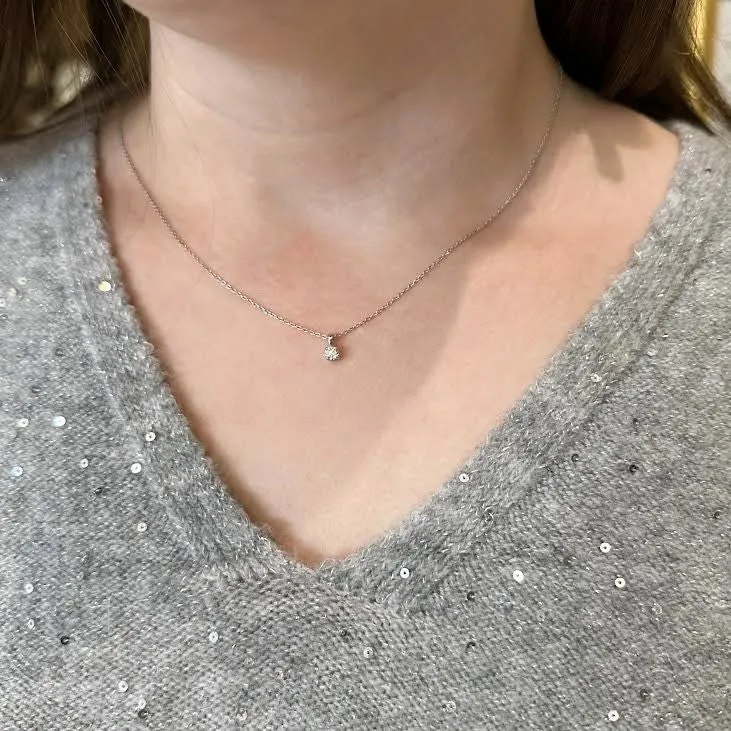 14k White Gold 0.25 Carat Diamond Pendant