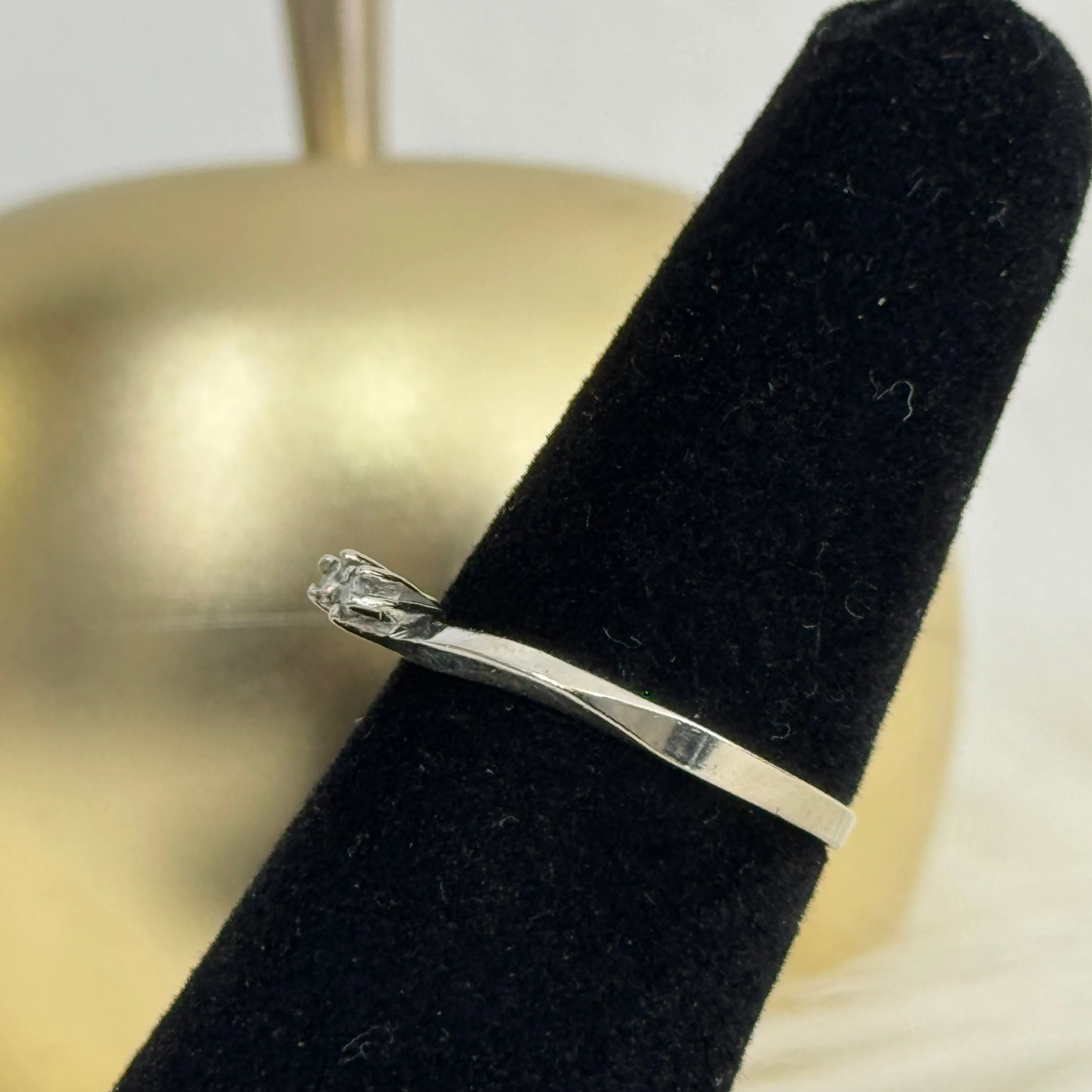 14K White Gold Diamond Fashion Engagement Ring Ct Dia / 1.4gr / Size 6