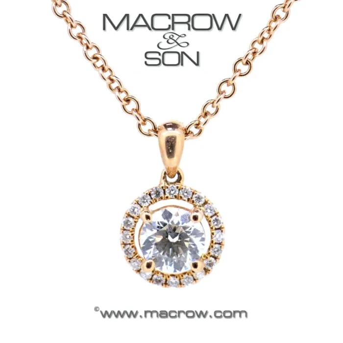 18ct Rose Gold Diamond Pendant