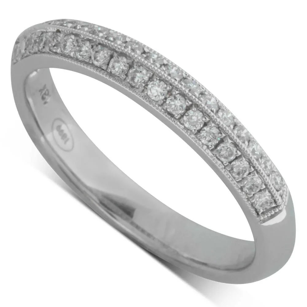 18ct White Gold Twin Row Diamond Band