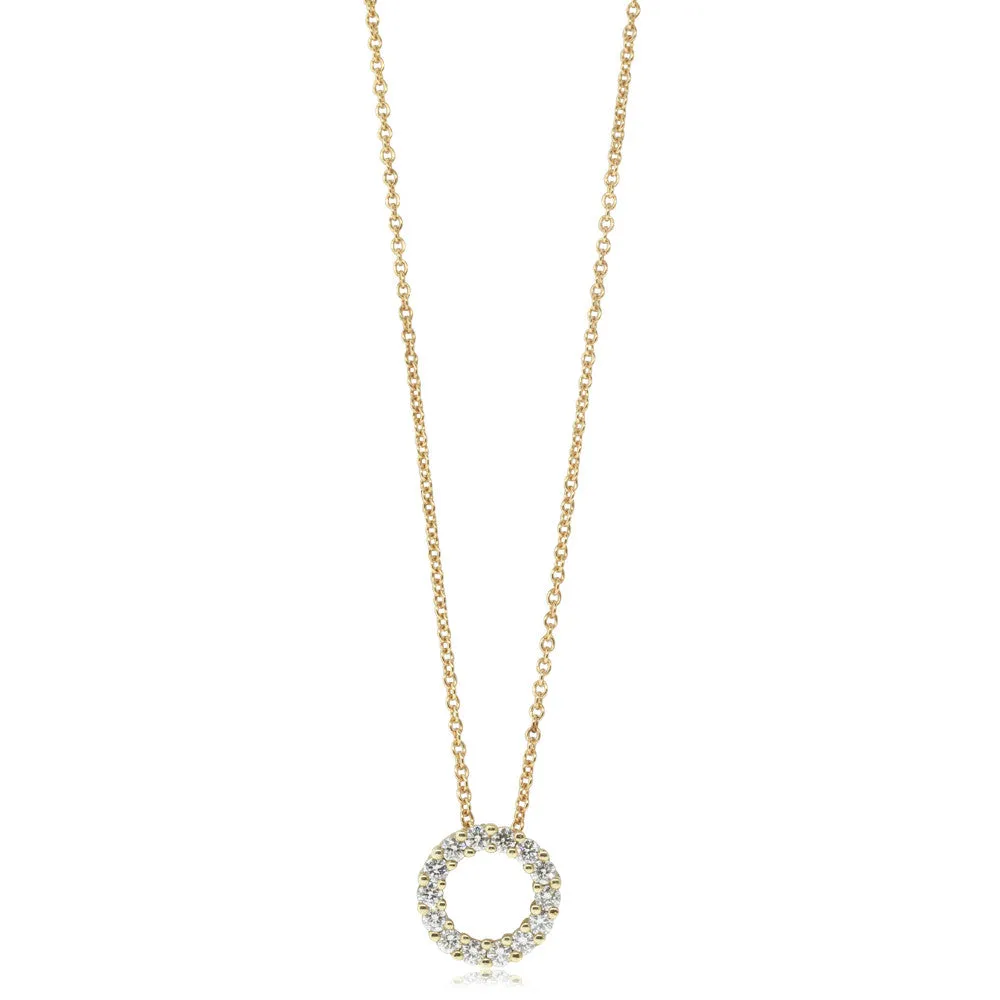 18ct Yellow Gold Diamond Circle Pendant