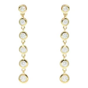 18ct Yellow Gold Diamond Drop Earrings