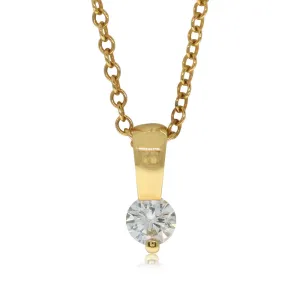 18ct Yellow Gold Diamond Solitaire Pendant