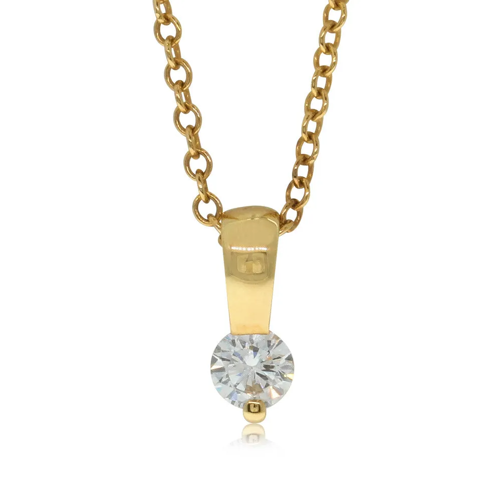 18ct Yellow Gold Diamond Solitaire Pendant