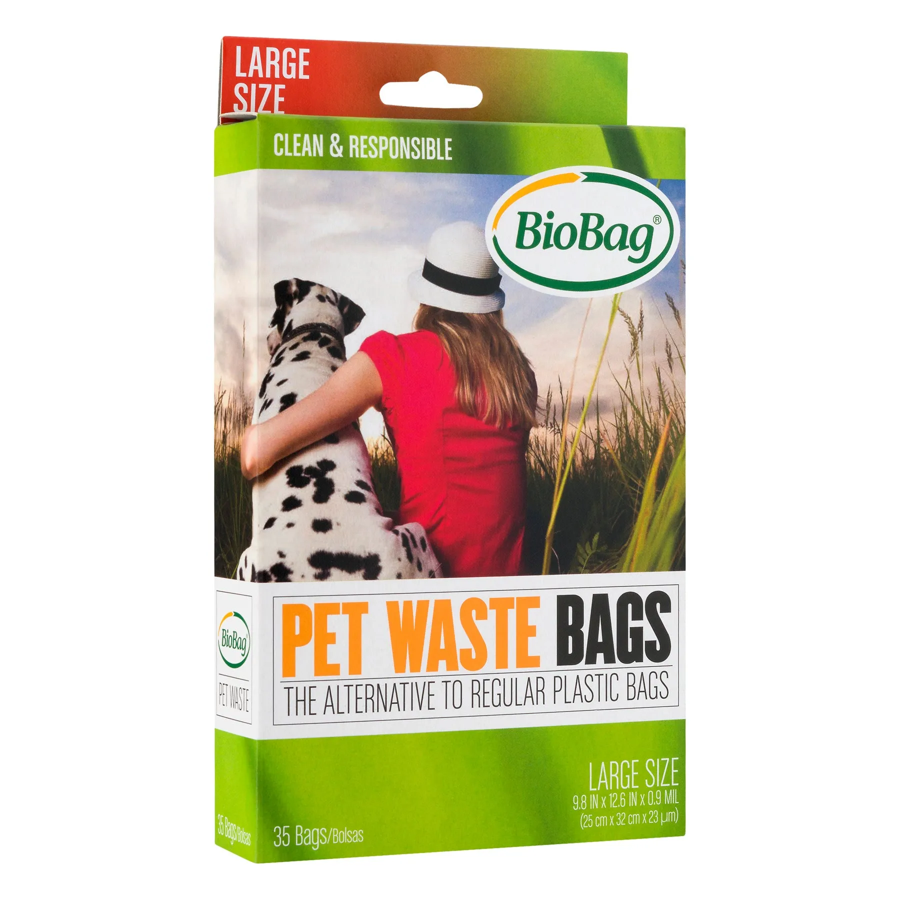 9.8" x 12.5" x 0.9 mil Black Compostable Plastic Pet Waste Bags (420 Bags, 35 Bags/Box, 12 Boxes/Case)