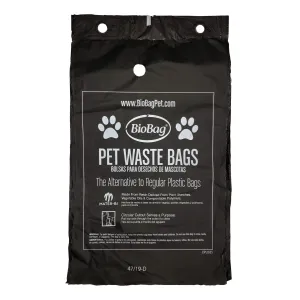 9.8" x 12.5" x 0.9 mil Black Compostable Plastic Pet Waste Bags (420 Bags, 35 Bags/Box, 12 Boxes/Case)