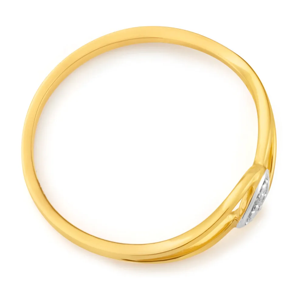 9ct Yellow Gold Diamond Ring with 1 Brilliant Cut Diamond