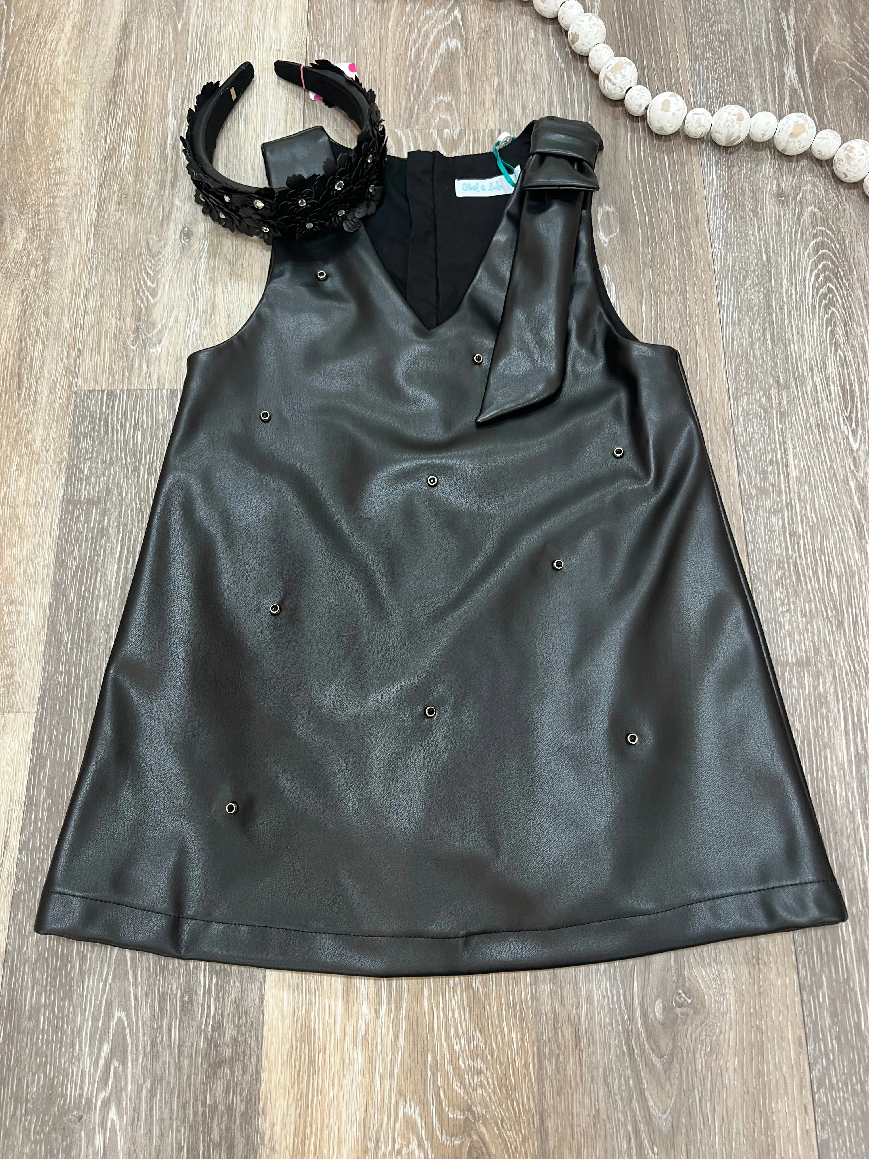 ABE Faux Leather Shift Dress
