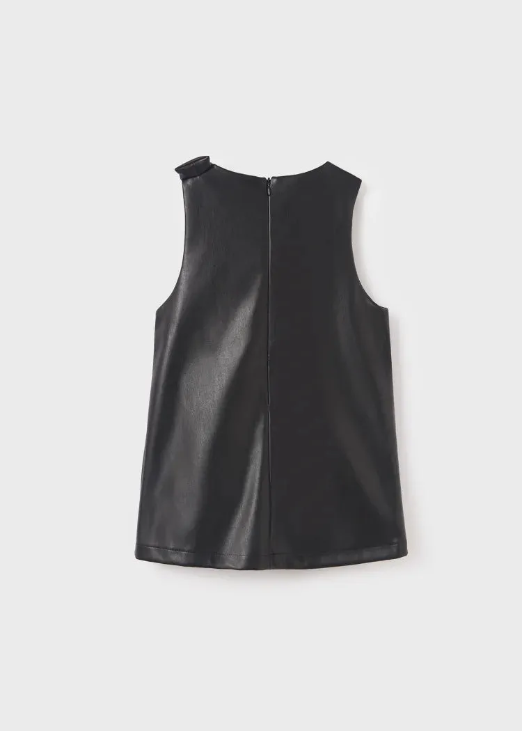 ABE Faux Leather Shift Dress