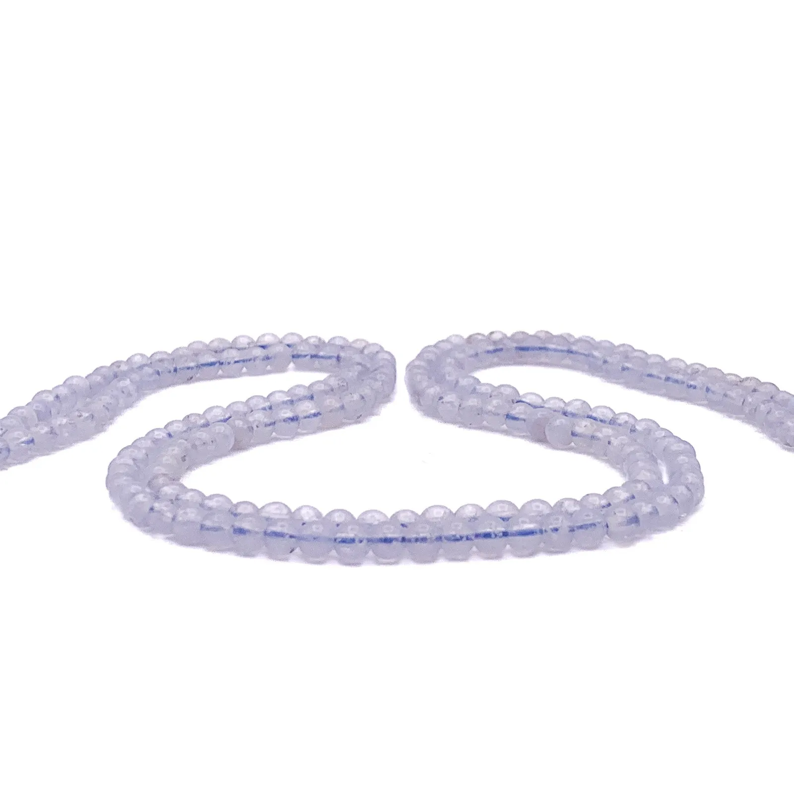 Agate Blue Lace 4mm Smooth Rounds Bead Strand