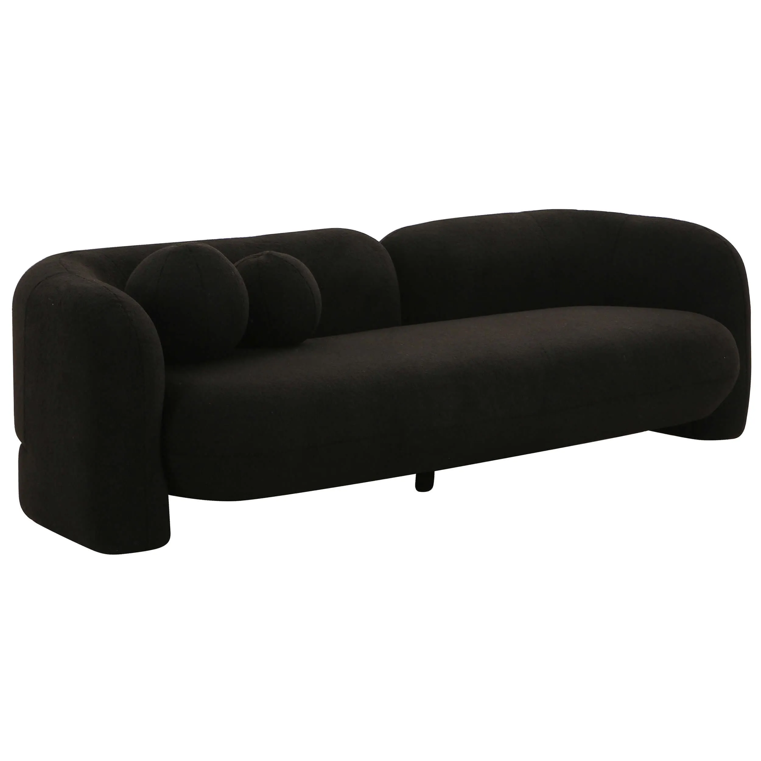 Amelie Faux Fur Sofa, Black