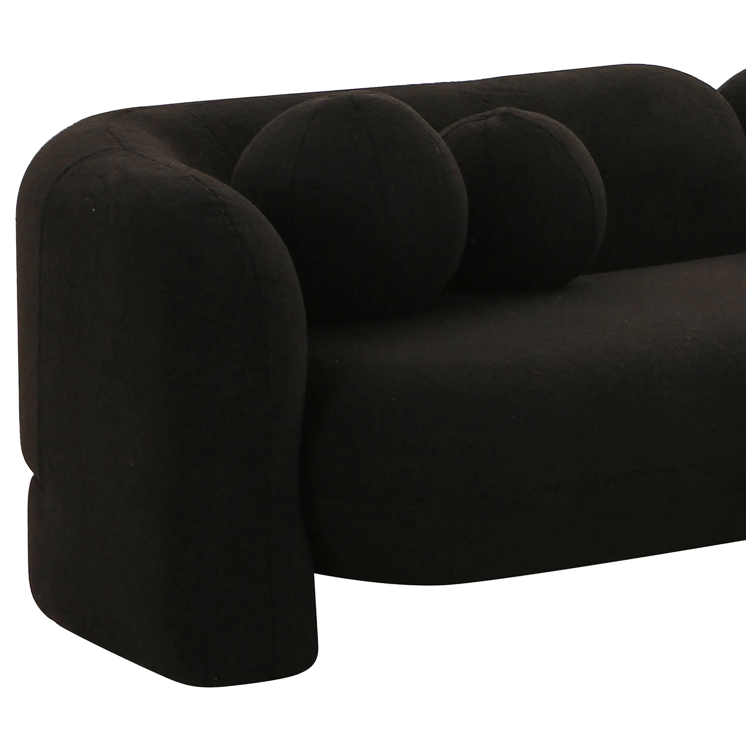 Amelie Faux Fur Sofa, Black