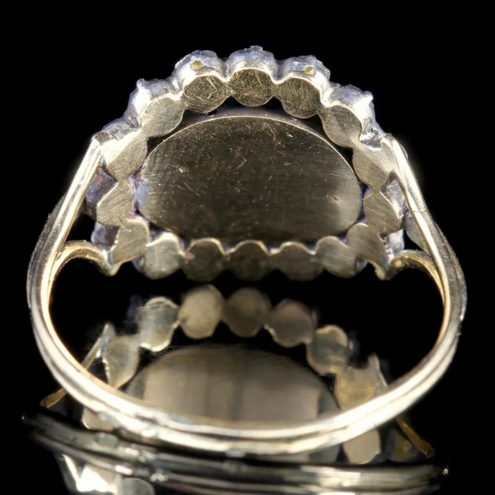 Antique Georgian Flat Cut Garnet Diamond Ring Circa 1750