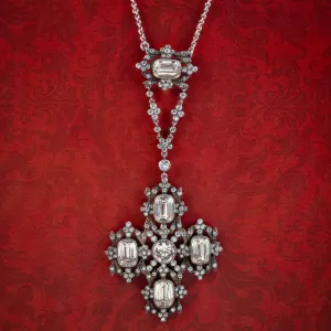 Antique Georgian Paste Lavaliere Necklace Silver