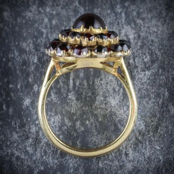 Antique Victorian Bohemian Garnet Ring Circa 1880