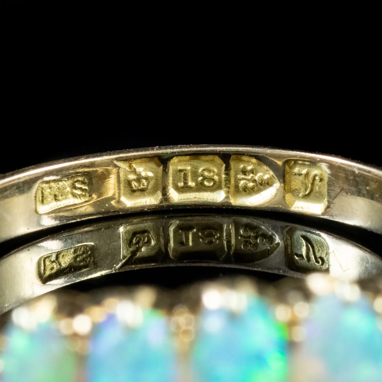 Art Deco Opal Ring 18Ct Gold Dated 1921