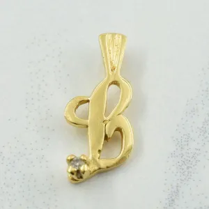 'B' Initial Diamond Pendant | 0.005ct |