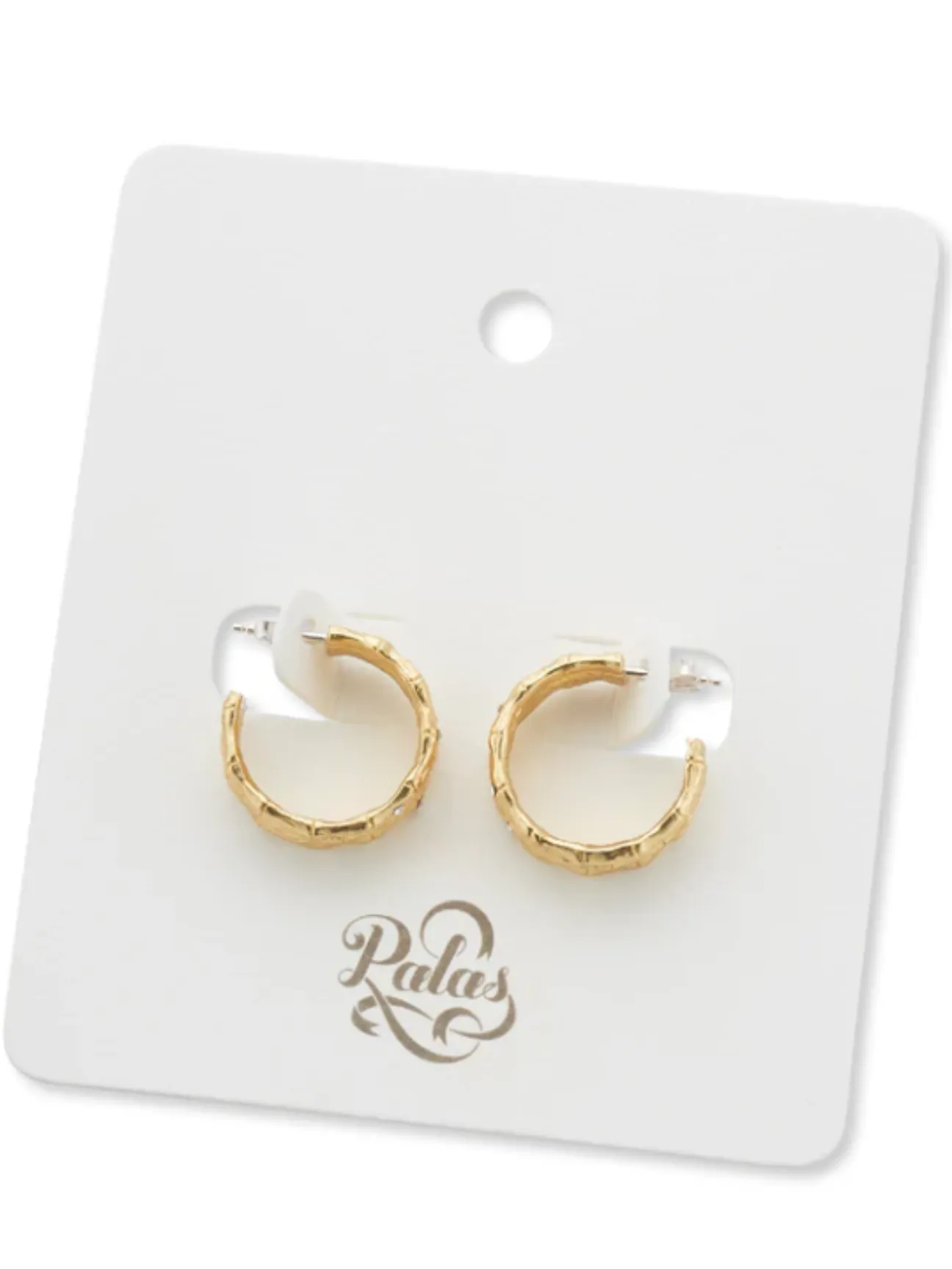 Bamboo Sparkle Hoop Earring