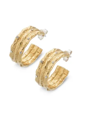 Bamboo Sparkle Hoop Earring
