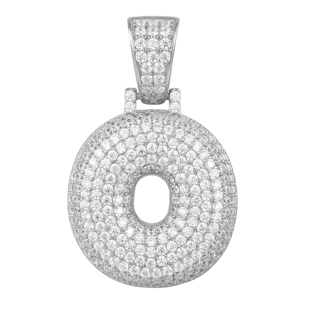Better Jewelry .925 Sterling Silver Bubble Letter CZ Pendant