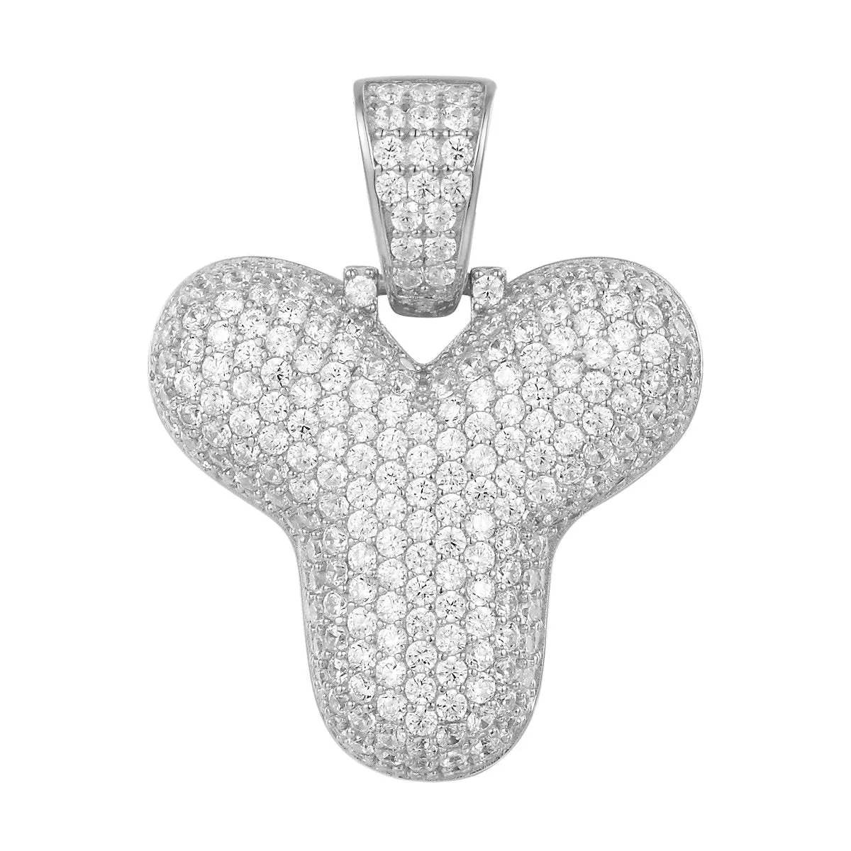 Better Jewelry .925 Sterling Silver Bubble Letter CZ Pendant