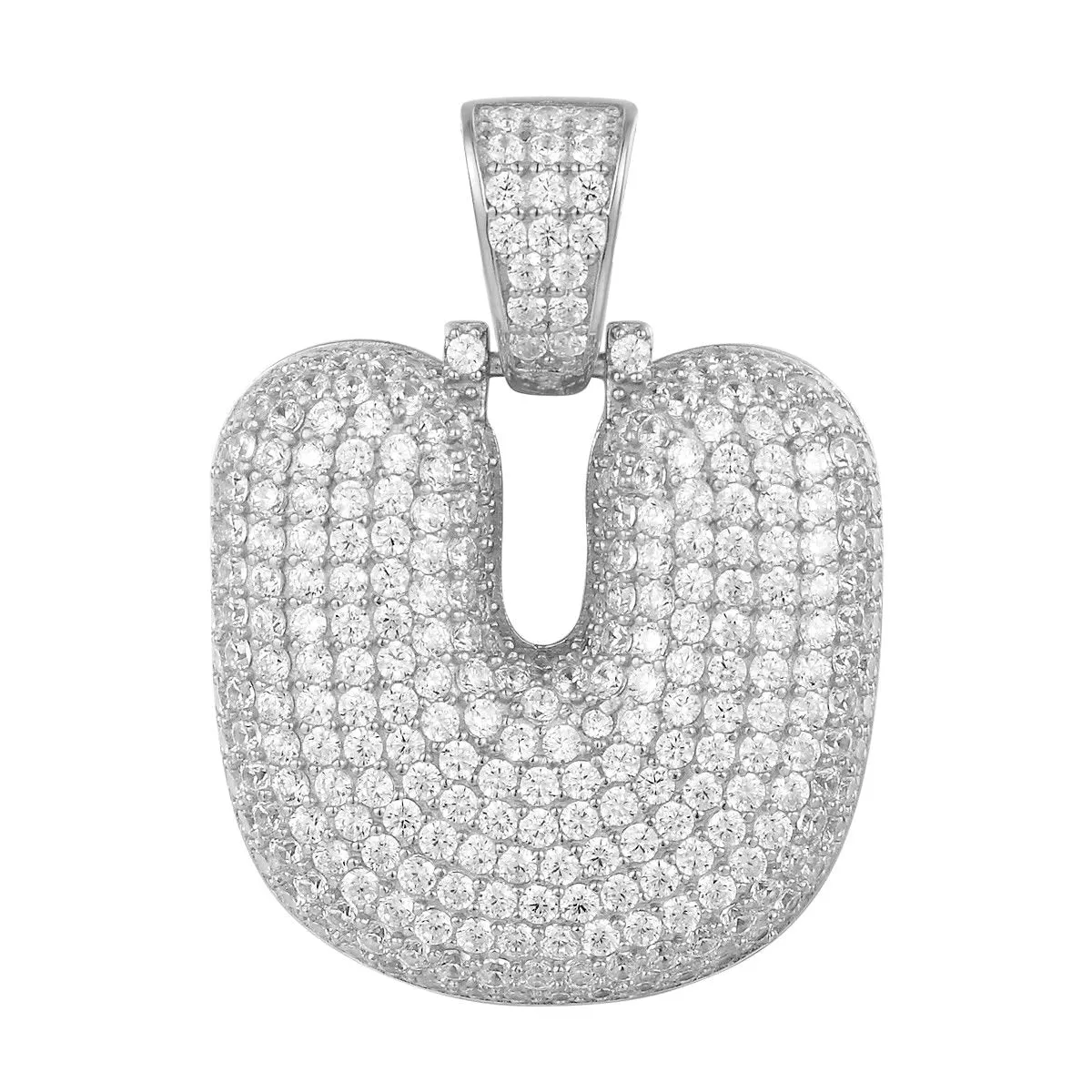 Better Jewelry .925 Sterling Silver Bubble Letter CZ Pendant