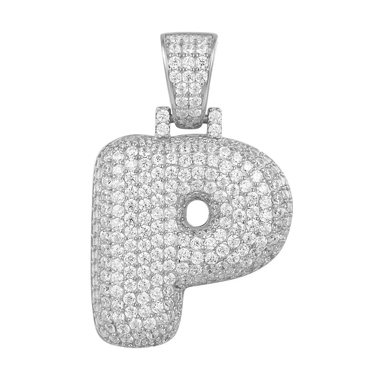 Better Jewelry .925 Sterling Silver Bubble Letter CZ Pendant