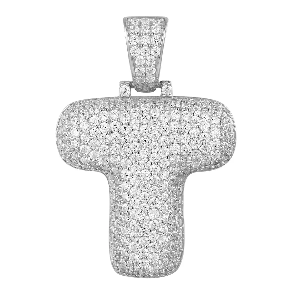 Better Jewelry .925 Sterling Silver Bubble Letter CZ Pendant