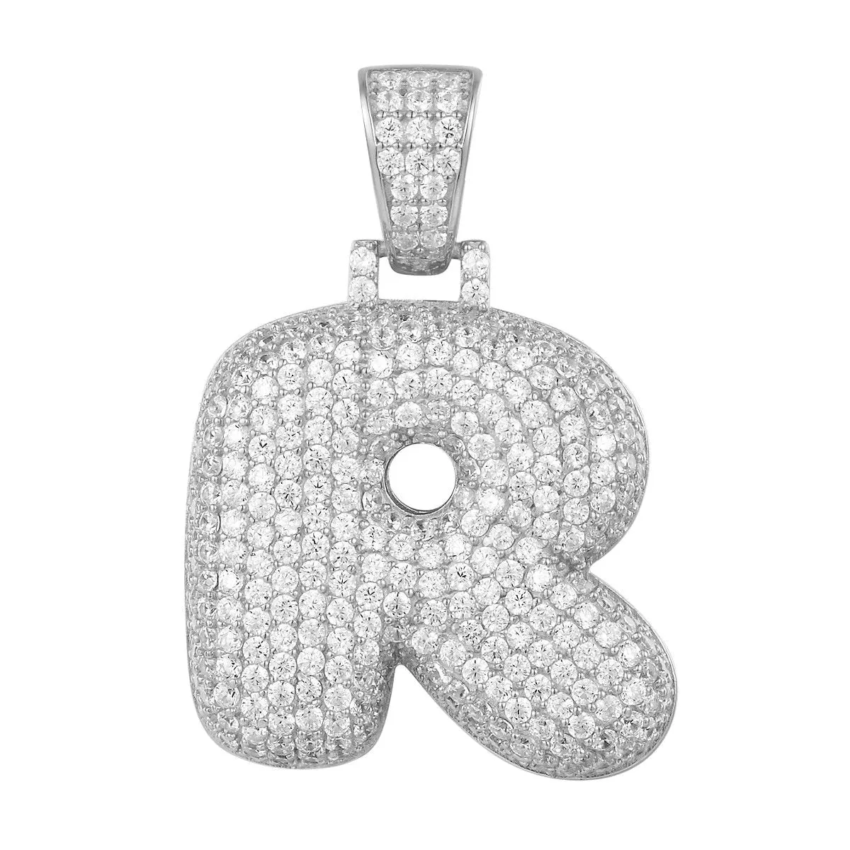 Better Jewelry .925 Sterling Silver Bubble Letter CZ Pendant