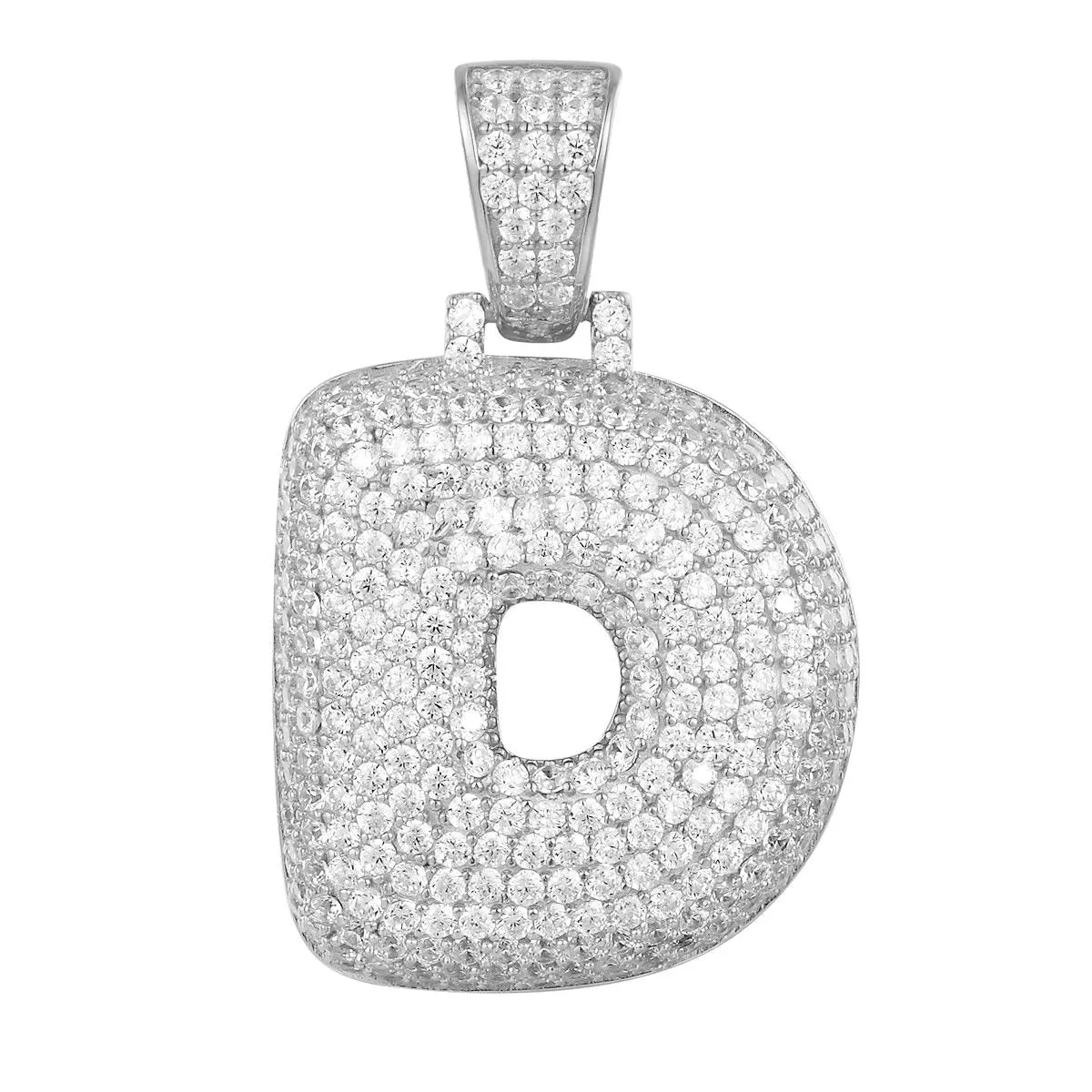 Better Jewelry .925 Sterling Silver Bubble Letter CZ Pendant