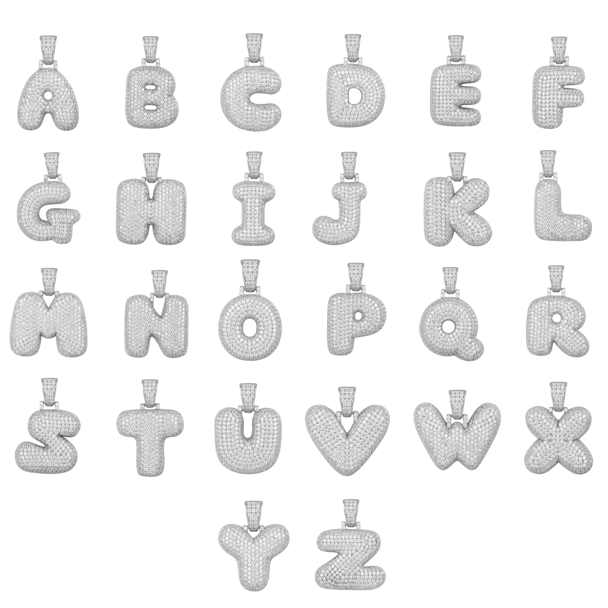 Better Jewelry .925 Sterling Silver Bubble Letter CZ Pendant