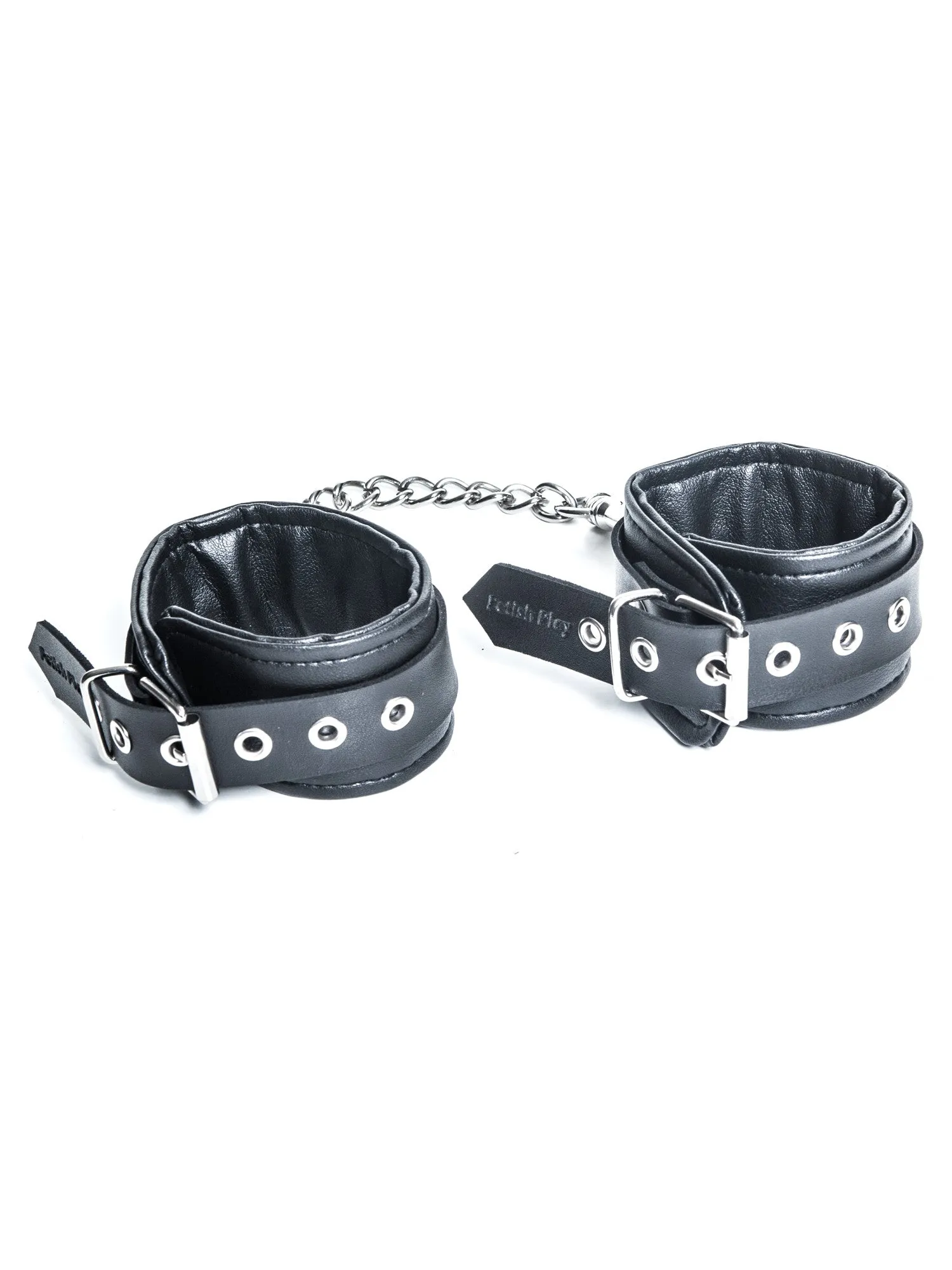 Black Faux Leather Ankle Cuffs