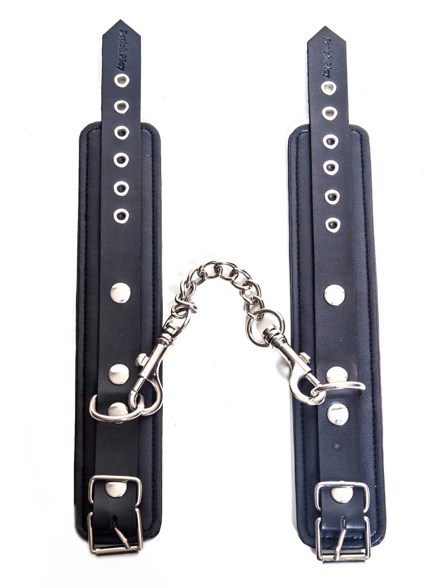 Black Faux Leather Ankle Cuffs