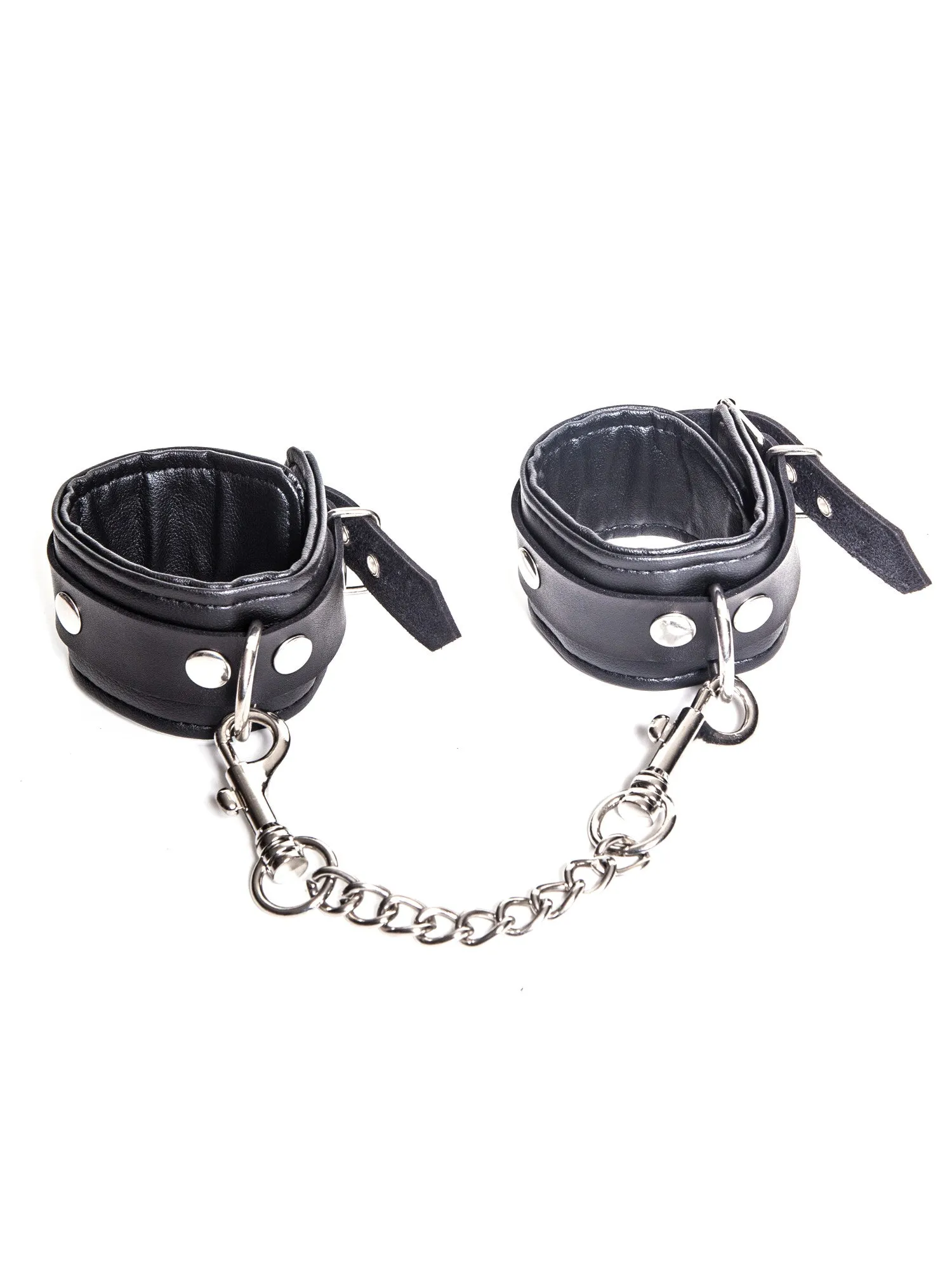 Black Faux Leather Ankle Cuffs