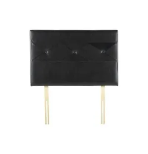 Black Faux Leather Double Headboard