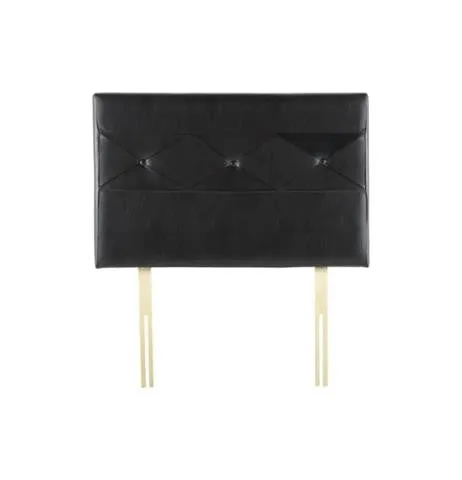 Black Faux Leather Double Headboard